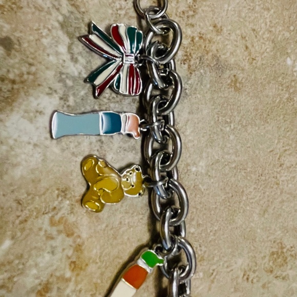 MOSCHINO Silver Tone Toggle Charm Bracelet w/Logo Jewelry Pouch - Picture 4 of 6